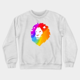 Cute Color Gradient Lion Shape Head Drawing Crewneck Sweatshirt